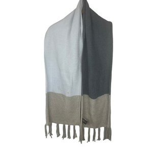 Vince Camuto Wool Blend Scarf One Size Gray Blue‎ Fringe Soft Warm Designer